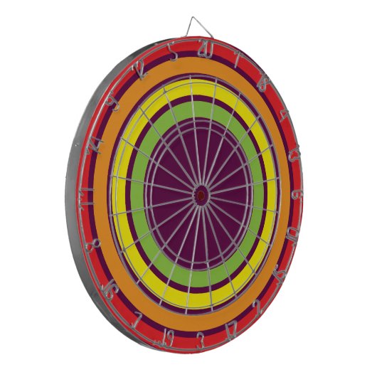 retro regenboog dartbord (Voorkant Links)