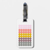 Retro Regenboog Dot Grid Patroon Gepersonaliseerde Bagagelabel (Achterkant verticaal)