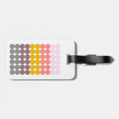 Retro Regenboog Dot Grid Patroon Gepersonaliseerde Bagagelabel (Achterkant horizontaal)