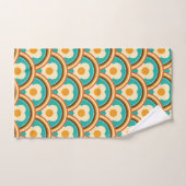Retro Regenboog Golven en Bloemen Patroon Bad Handdoek (Handdoek)
