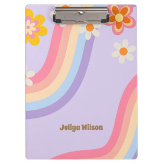 Retro Regenboog groovy Klembord