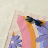 Retro, Regenboog, Groovy Verjaardag, Strand Strandlaken (In situ)