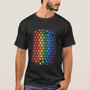 Retro Regenboog Halftoon Stip Raster T-shirt