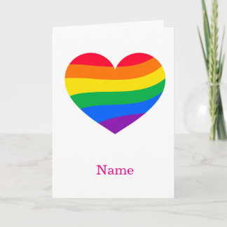 Retro Regenboog Hart - Cute Kleurrijke Abstracte K Kaart