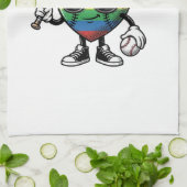 Retro Regenboog Hart Honkbal Pride T-shirt Ontwerp Theedoek (Gevouwen)