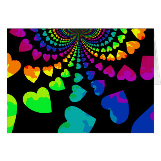 Retro regenboog harten blanco alle gelegenheid