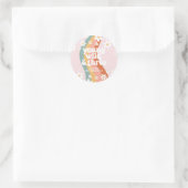 Retro Regenboog Jong Wild Drie Daisy Ronde Sticker (Tas)