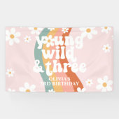 Retro Regenboog Jong Wild Drie Daisy Spandoek (Horizontaal)
