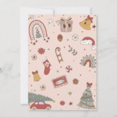 Retro Regenboog Kerstboom Verjaardagsfeest Kaart (Achterkant)