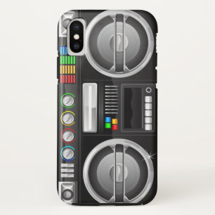 retro regenboog knoppen boombox ghetto master iPhone x hoesje