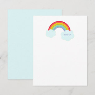 Retro Regenboog Persoonlijk Briefpapier voor Kinde Notitiekaartje