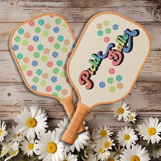 Retro Regenboog Pickleball peddel Pickleball Paddle