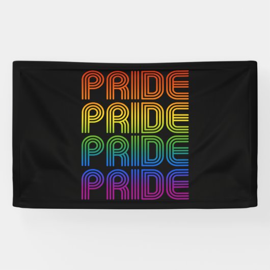 Retro Regenboog Pride Spandoek (Horizontaal)