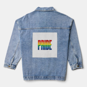 Retro Regenboog Pride Typografie Shirt Ontwerp_1 Denim Jacket