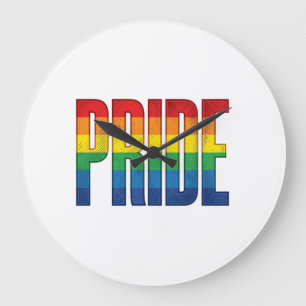 Retro Regenboog Pride Typografie Shirt Ontwerp_1 Grote Klok