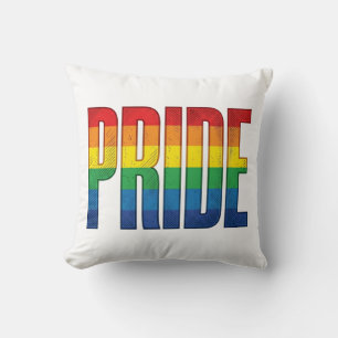 Retro Regenboog Pride Typografie Shirt Ontwerp_1 Kussen