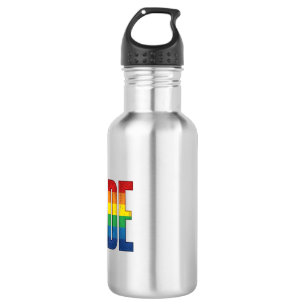 Retro Regenboog Pride Typografie Shirt Ontwerp_1 Waterfles