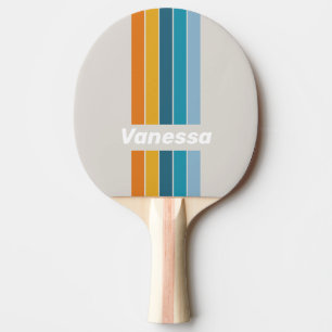 Retro Regenboog Speld Strepen met Naam Tafeltennisbatje