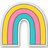 retro regenboog sticker (Voorkant)