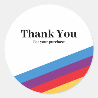 Retro Regenboog Streep Bedankt Klein Zakelijk Verp Ronde Sticker