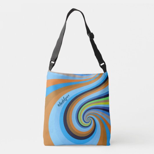 Retro Regenboog Swirl Persoonlijk Crossbody Tas (Achterkant)