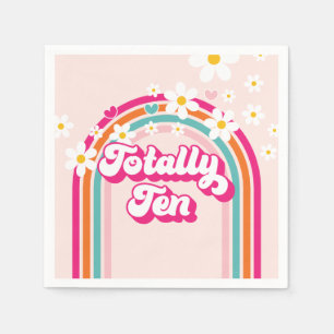 Retro regenboog totaal tien 10e verjaardag servet