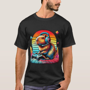 Retro Regenboog Tropische Vissen T-shirt