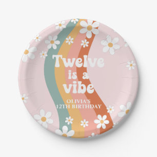 Retro Regenboog Twaalf is een Vibe Daisy 12e Verja Papieren Bordje