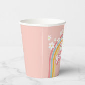 Retro Regenboog Twee Groovy 2e Verjaardag Papieren Bekers (Rechts)