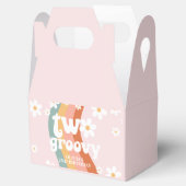 Retro Regenboog Twee Groovy Daisy 2e Verjaardag Bedankdoosjes (Geopend)