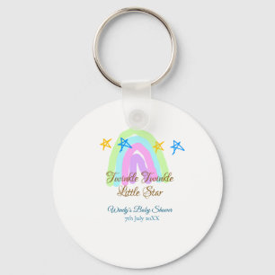 Retro regenboog twinkle twinkle kleine sterren bab sleutelhanger
