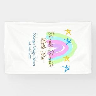 Retro regenboog twinkle twinkle kleine sterren bab spandoek