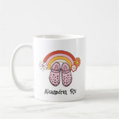 Retro Regenboog Verpleegster Monogram Koffiemok (Links)