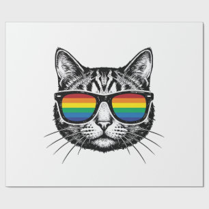 Retro Regenboog Zonnewijzer Katten Pride T-shirt O Cadeaupapier