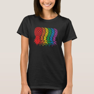Retro regenbooganzen onderaan de anananaswi t-shirt