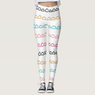 Retro regenboogboog leggings