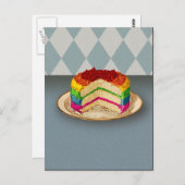 Retro-regenboogCake Briefkaart (Voorkant / Achterkant)