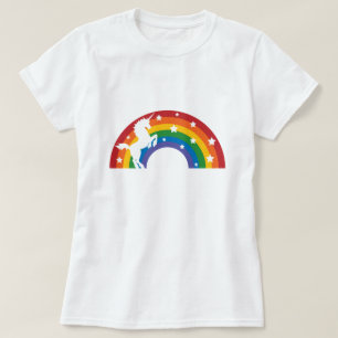 Retro Regenboogeenheid Witte T-shirt