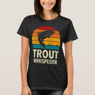 Retro Regenboogforel Sport Vliegvissen En Hengelen T-shirt
