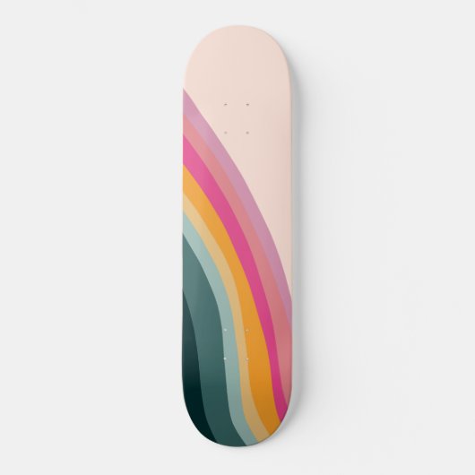 Retro regenbooggolf #1 #wall #art skateboard (Voorkant)