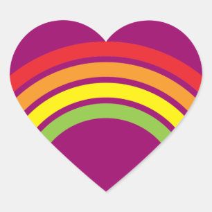 retro regenbooghart hart sticker