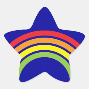 retro regenbooghart ster sticker