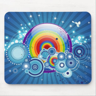 Retro-regenboogmousepad Muismat