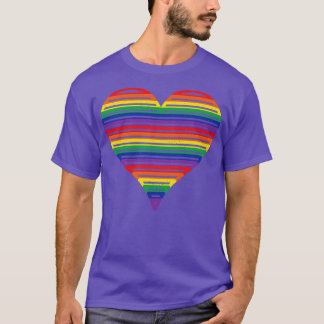 Retro  regenboogpride Heart T-shirt