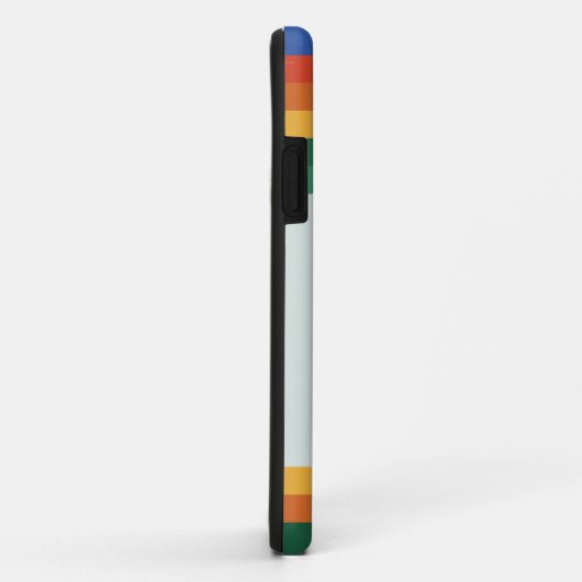 Retro regenboogstreepmonogram Case-Mate iPhone case (Achterkant/rechts)