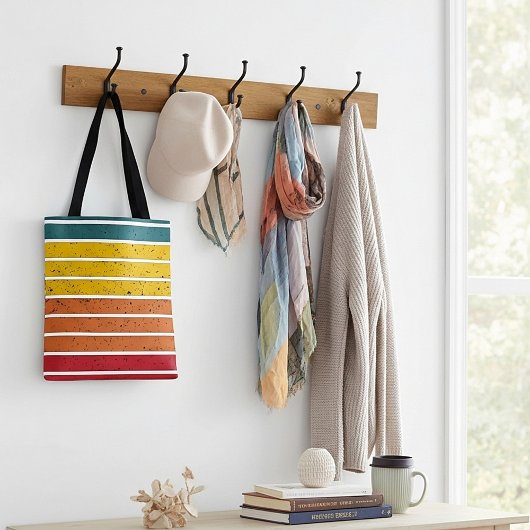 Retro regenboogstrepen draagtas