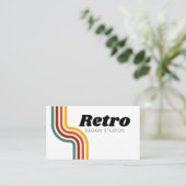 Retro regenboogstripe Visitekaartje (Staand voorkant)
