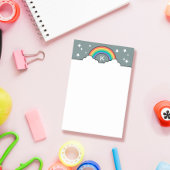 Retro regenboogwolken en sterren monogram post-it® notes