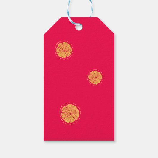 Retro Reindeer and Orange Slice Christmas Cadeaulabel (Achterkant)