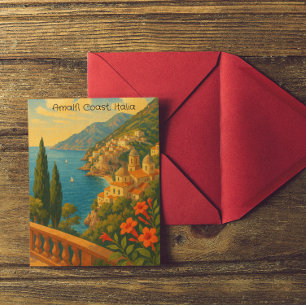 Retro Reis Amalfi Kust Italië Briefkaart